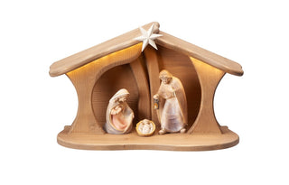 PEMA Nativity Set - 5 pieces - Luce Stable for Holy Family with LED - 795752L