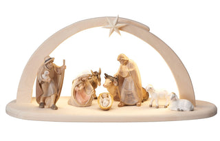 PEMA Nativity Set - 10 pieces - Leonardo Stable with Lighting - 795757