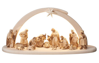 PEMA Nativity Set - 16 pieces - Leonardo Stable with Lighting - 795760