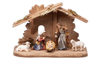 Mahlknecht Nativity Set - 7 pieces - Tyrol Stable for Holy Family - 797704