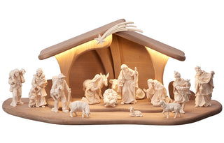 Mahlknecht Nativity Set - 17 pieces - Luce Stable with LED - 797780