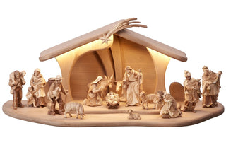 Mahlknecht Nativity Set - 17 pieces - Luce Stable with LED - 797780