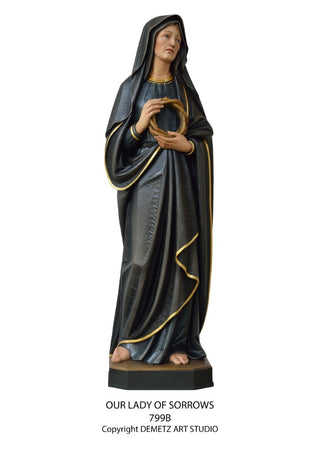 WOOD CARVED OUR LADY OF SORROW