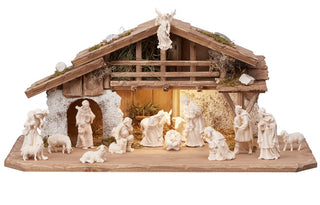 Kostner Nativity Set - 17 pieces - Alpine Stable with Lighting - 801654