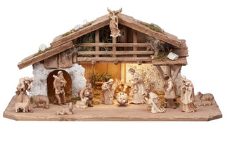 Kostner Nativity Set - 17 pieces - Alpine Stable with Lighting - 801654