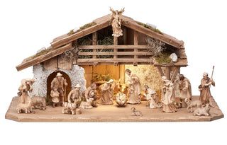 Kostner Nativity Set - 20 pieces - Alpine Stable with Lighting - 801656