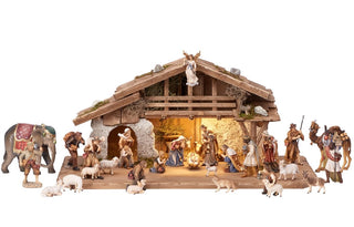 Kostner Nativity Set - 30 pieces - Alpine Stable with Lighting - 801660