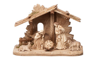 Kostner Nativity Set - 7 pieces - Tyrol Stable for Holy Family - 801704