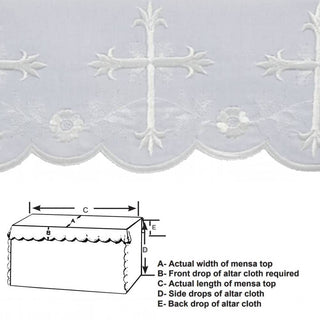 WHITE EMBROIDERED ALTAR CLOTH - 8052-AC