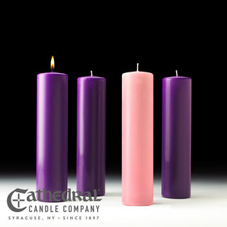 Church Advent Stearine Pillar Candle Set - C-CHURCH-ADVENT-SP