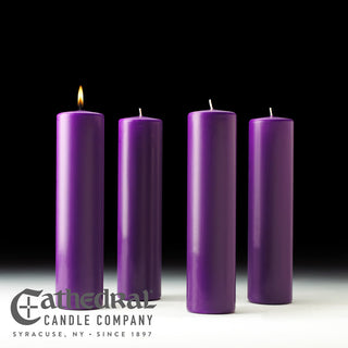 Church Advent Stearine Pillar Candle Set - C-CHURCH-ADVENT-SP