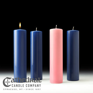 Church Advent Stearine Pillar Candle Set - C-CHURCH-ADVENT-SP