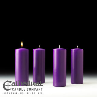 Church Advent Stearine Pillar Candle Set - C-CHURCH-ADVENT-SP