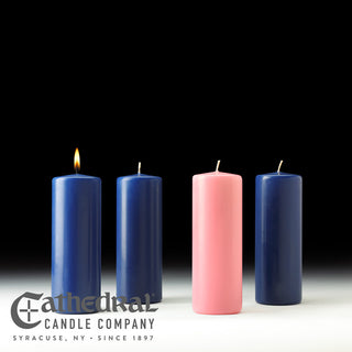 Church Advent Stearine Pillar Candle Set - C-CHURCH-ADVENT-SP