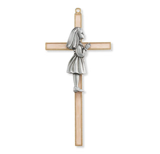 Communion Girl Standing Cross - 7" Gold Finish - HIR82G-7G9