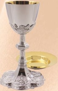 Chalice with 6-3/8" Well Paten Brite Star Finish - A-8402BS