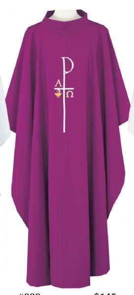 Purple Chasuble with Roll Collar - HBR889P-SALE