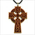 Ornate Wooden Celtic Cross Necklace - 88A