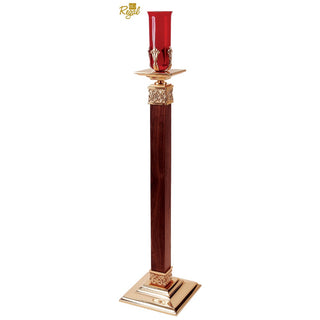 Standing Sanctuary Lamp with Wood Column - 90SSL35-W