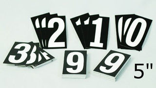5" Numbers - White on Black - ZZ9103