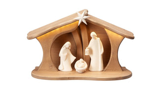 Leonardo Nativity Set - 5 pieces - Luce Stable for Holy Family with LED - 910752L