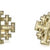 91219 - 14K Gold-Dipped Jerusalem Cross Round Cufflinks