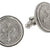 91233 - Silver-Tone Cross Round Cufflinks
