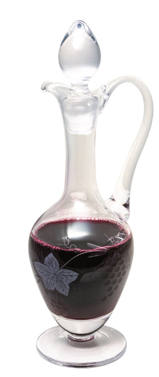 30 oz. Glass Flagon with etching - 9137