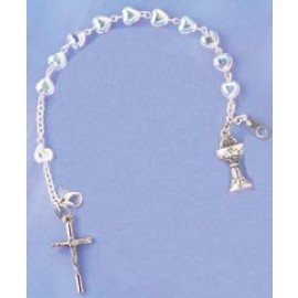 Heart Shaped Crystal Rosary Bracelet - 922/CR