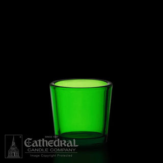 VOTIVE LIGHT GLASSES 10 HR  GREEN