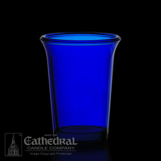 VOTIVE LIGHT GLASSES 24 HR  BLUE