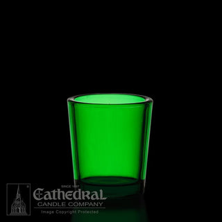 VOTIVE LIGHT GLASSES 15 HR  GREEN