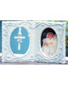 4" Girl Baby Picture Frame with Cross - 94209