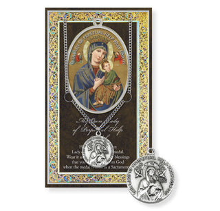 Our Lady Of Perpetual Help Pewter Medal - 18" Chain - 950-208