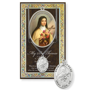 St. Therese Pewter Medal - 18" Chain - 950-340