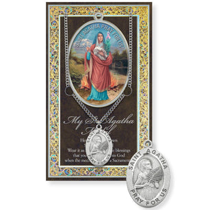 St. Agatha Pewter Medal - 24" Chain - 950-400