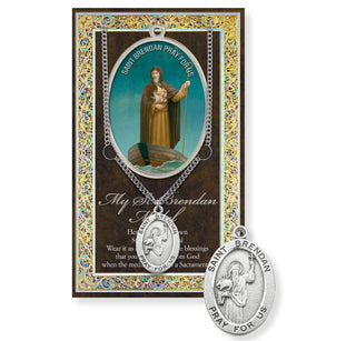St. Brendan Pewter Medal - 24" Chain - 950-413