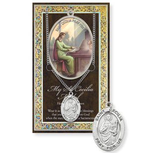 St. Cecilia Pewter Medal - 18" Chain - 950-420