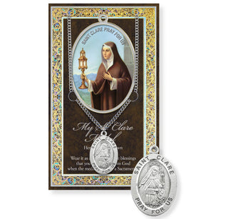St. Clare Pewter Medal - 18" Chain - 950-426
