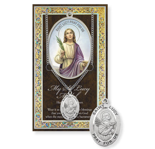 St. Lucy Pewter Medal - 18" Chain - 950-478