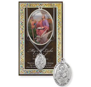 St. Luke Pewter Medal - 24" Chain - 950-482