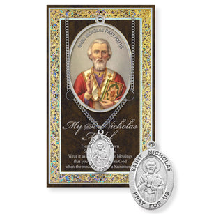 St. Nicholas Pewter Medal - 24" Chain - 950-508