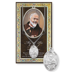St. Pio Pewter Medal - 24" Chain - 950-522