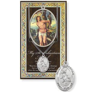 St. Sebastian Pewter Medal - 24" Chain - 950-540