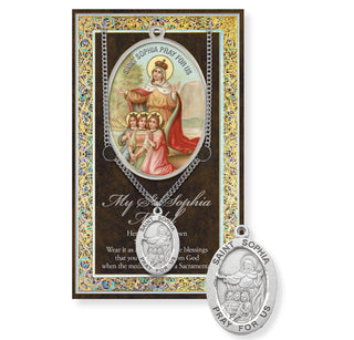 St. Sophia Pewter Medal - 18" Chain - 950-544