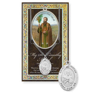 St. Timothy Pewter Medal - 24" Chain - 950-554