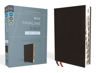 NIV THINLINE LARGE PRINT BONDED LEATHER RED LETTER BIBLE - 9780310448334