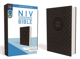 NIV THINLINE BIBLE GRAY/BLACK IMITATION LEATHER - 9780310448440