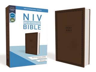 NIV THINLINE BIBLE BROWN IMITATION LEATHER - 9780310448464