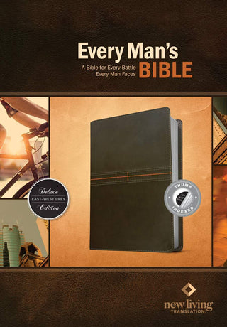 Every Man’s Bible NLT Leather-like Indexed Grey - 9781496466358